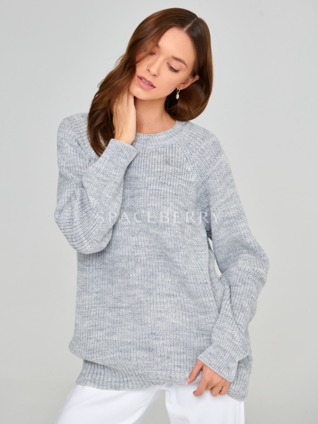 Женский вязаный свитер оверсайз, джемпер